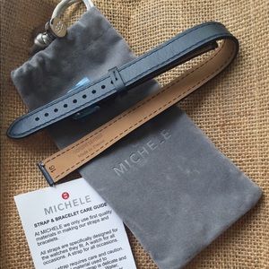 New Michele 16mm leather watch band